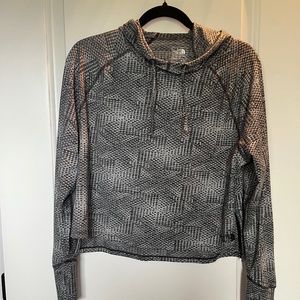 The Northface Motivation Hoodie in Gray & White Jacquard Print